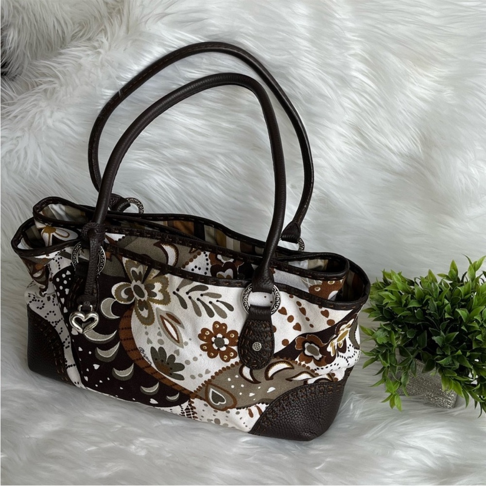 Brighton - Canvas/Leather Floral Shoulder Bag